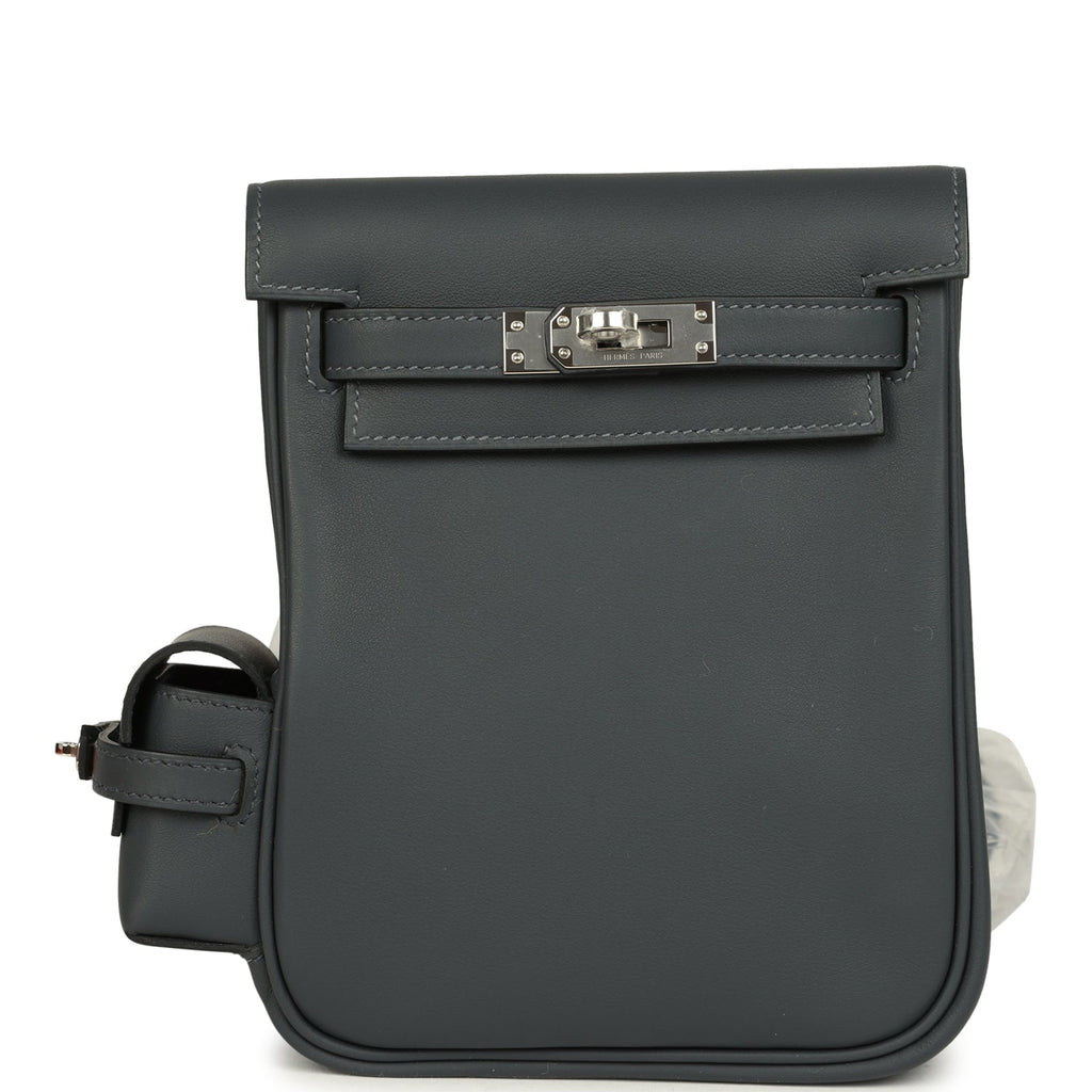 Hermes Mini Kelly Jump Backpack Gris Misty Swift Palladium Hardware