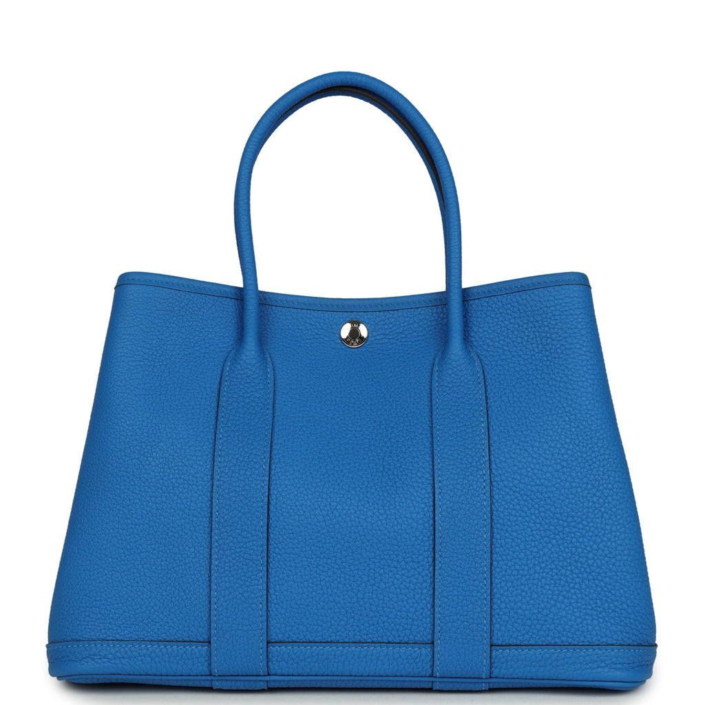 Hermes Garden Party 30 Bleu Hydra Negonda Palladium Hardware