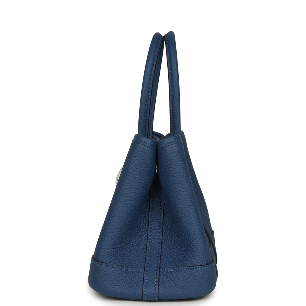Hermes Garden Party Neo 23 Bleu Tie Togo Palladium Hardware