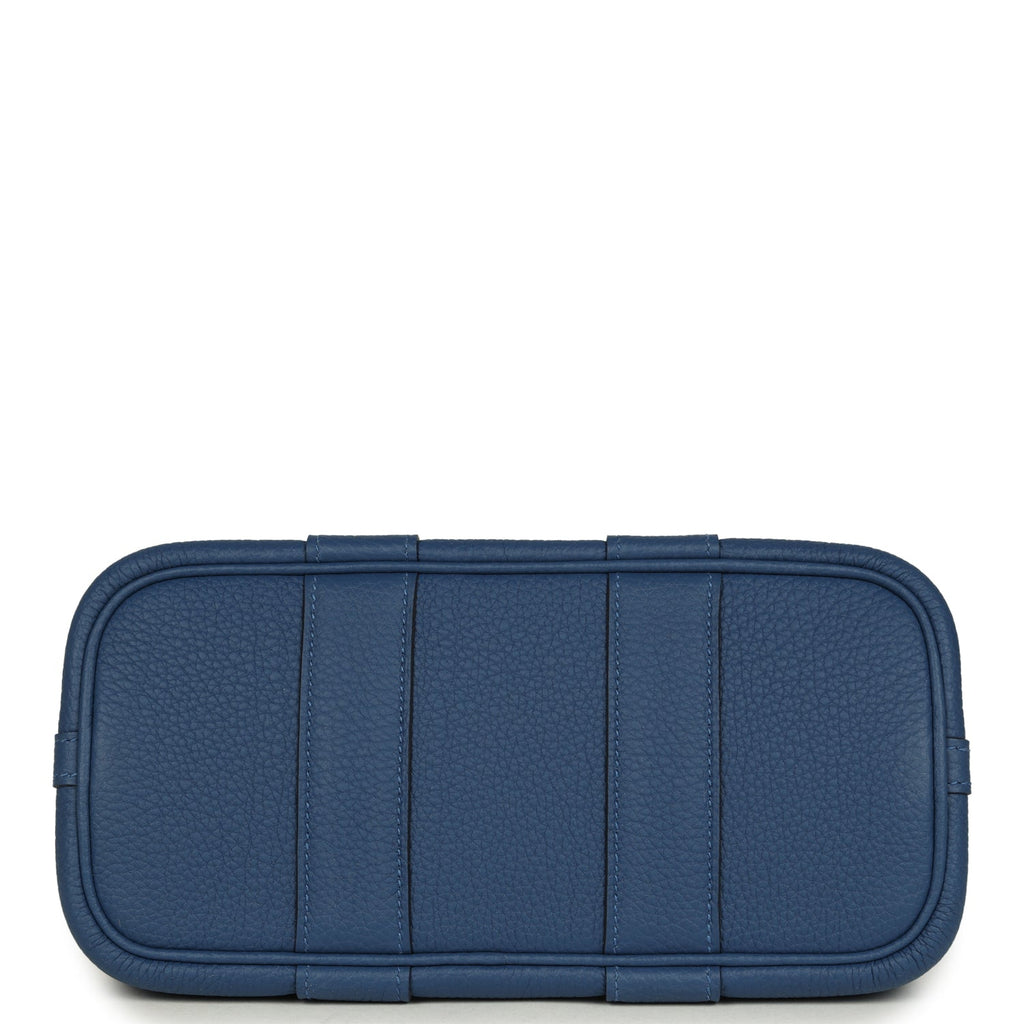 Hermes Garden Party Neo 23 Bleu Tie Togo Palladium Hardware