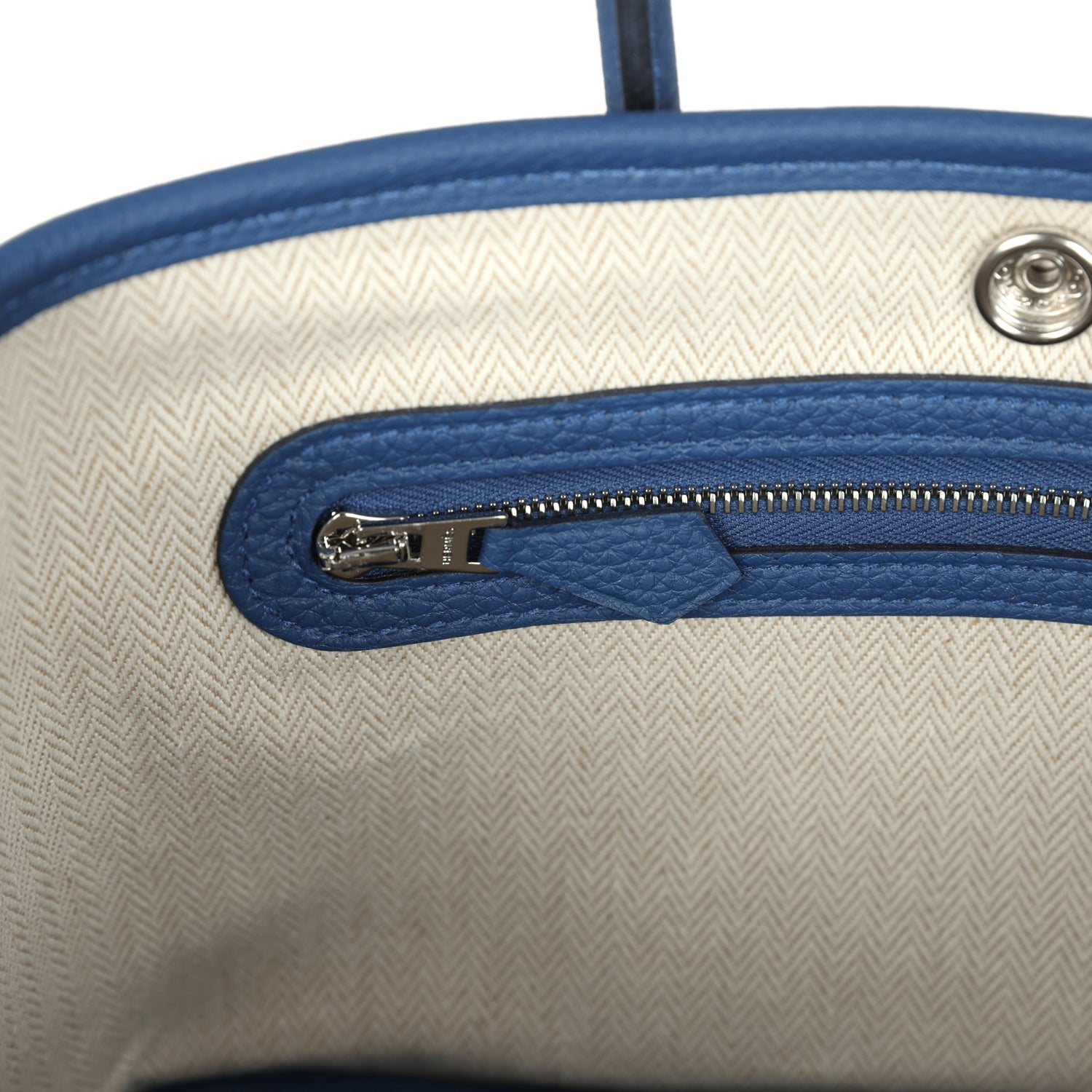 Hermes Garden Party Neo 23 Bleu Tie Togo Palladium Hardware