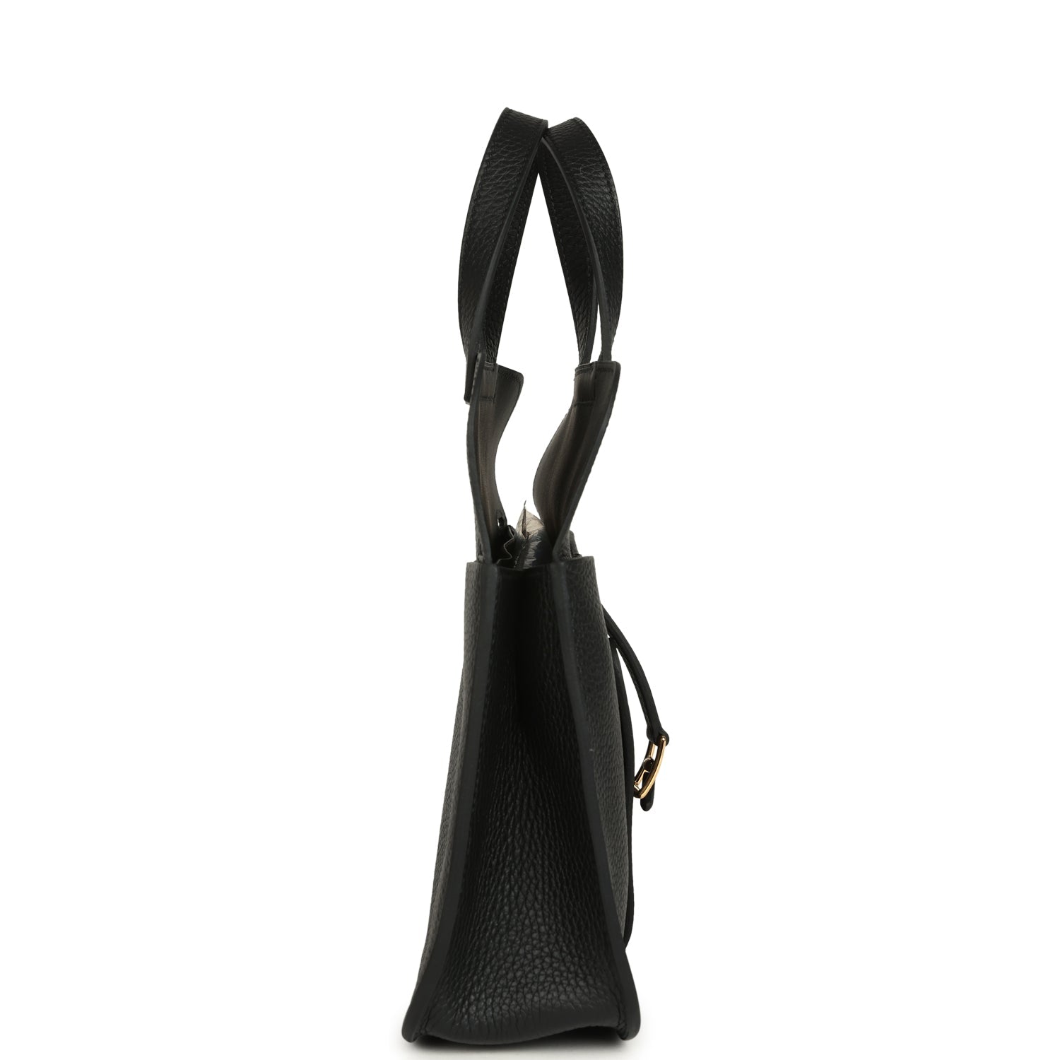 Hermes Halzan 25 Black Clemence Gold Hardware