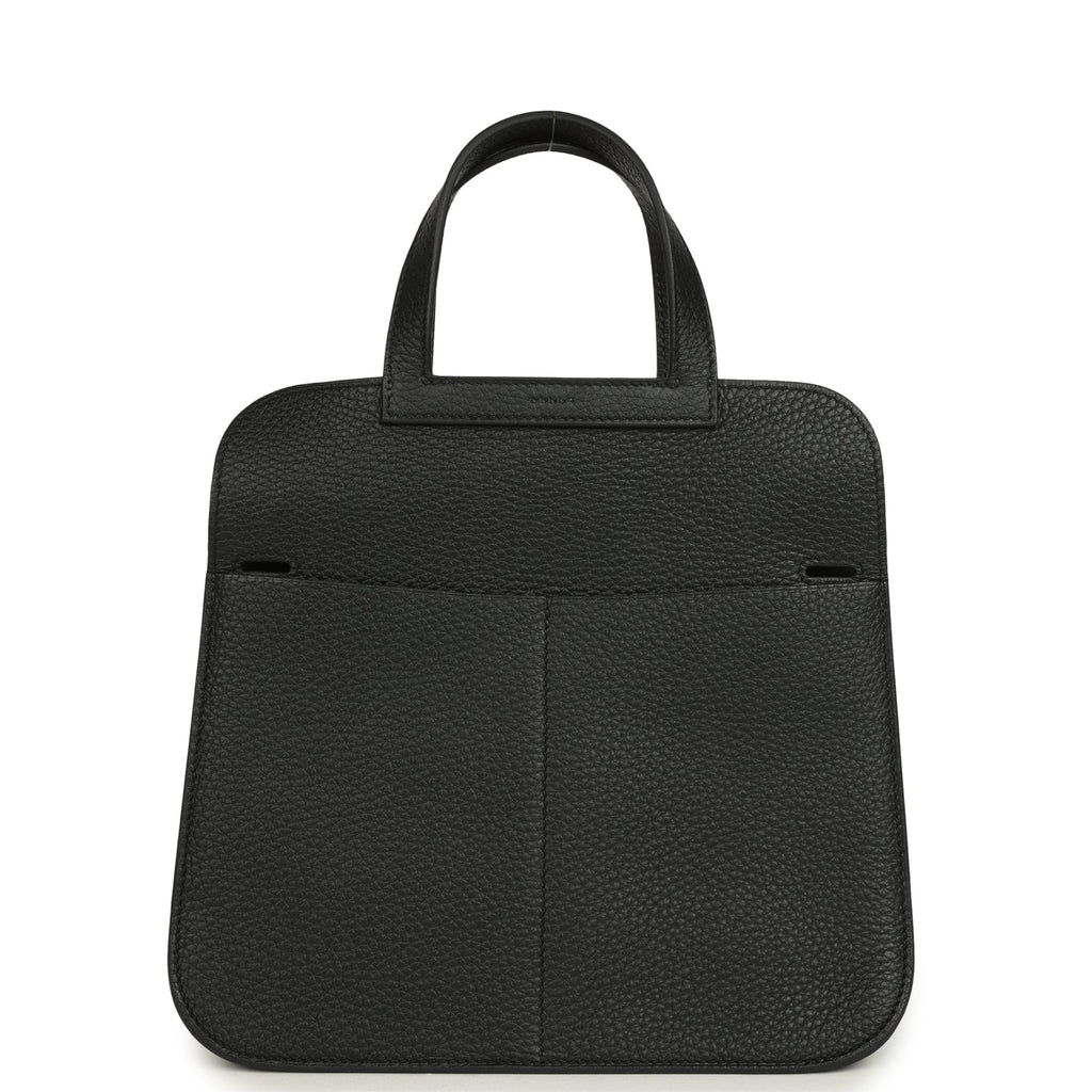 Hermes Halzan 25 Black Clemence Gold Hardware