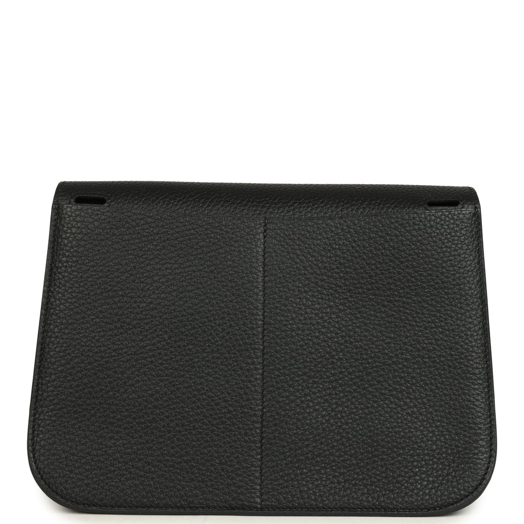 Hermes Halzan 25 Black Clemence Gold Hardware
