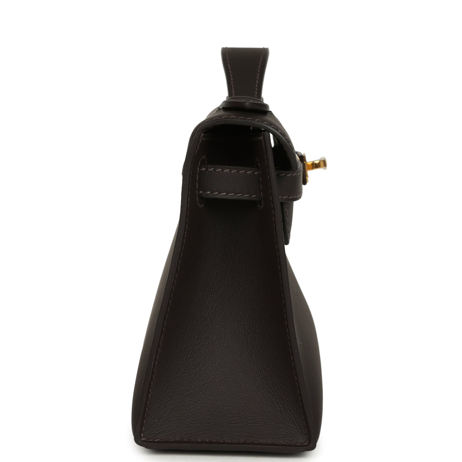 Hermes Kelly Pochette Bai-Brun Swift Gold Hardware