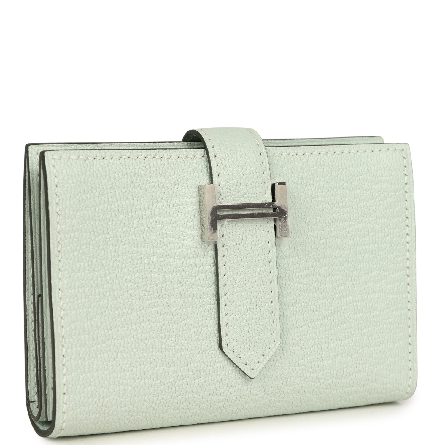 Hermes Bearn Mini Wallet Vert PepperNew Chevre Mysore Palladium Hardware