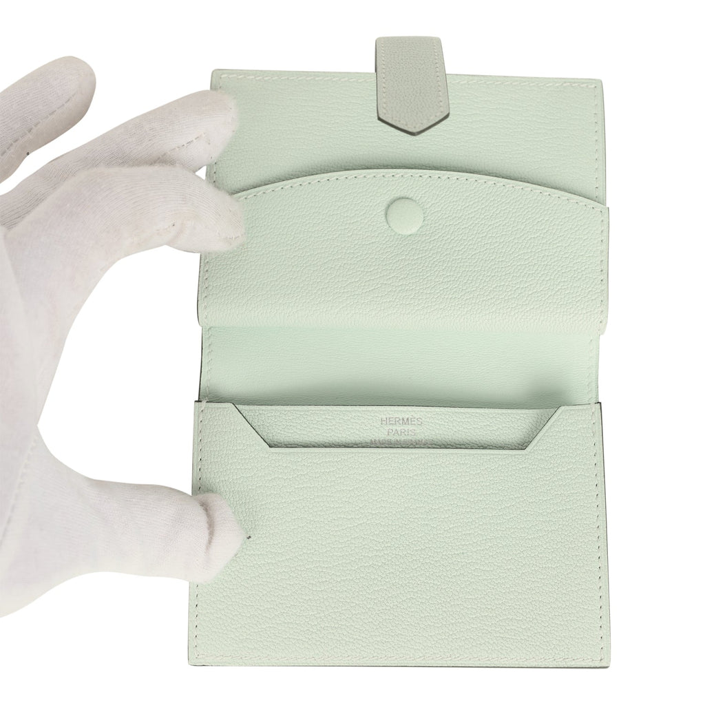 Hermes Bearn Mini Wallet Vert PepperNew Chevre Mysore Palladium Hardware