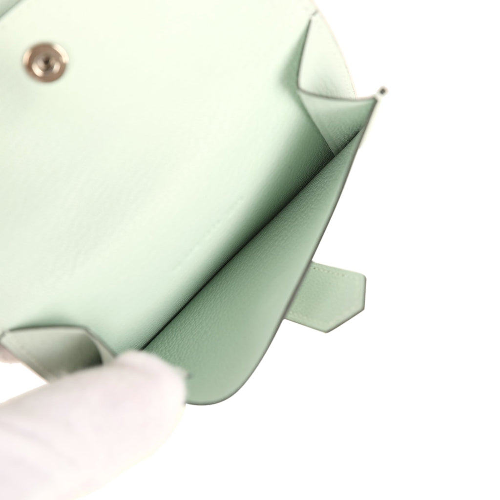 Hermes Bearn Mini Wallet Vert PepperNew Chevre Mysore Palladium Hardware