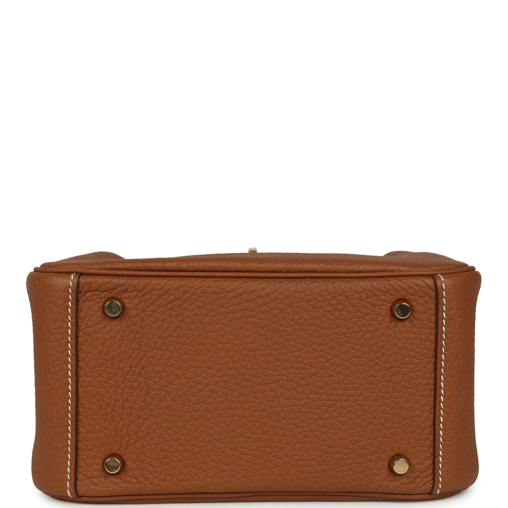 Hermes Mini Lindy Gold Clemence Gold Hardware