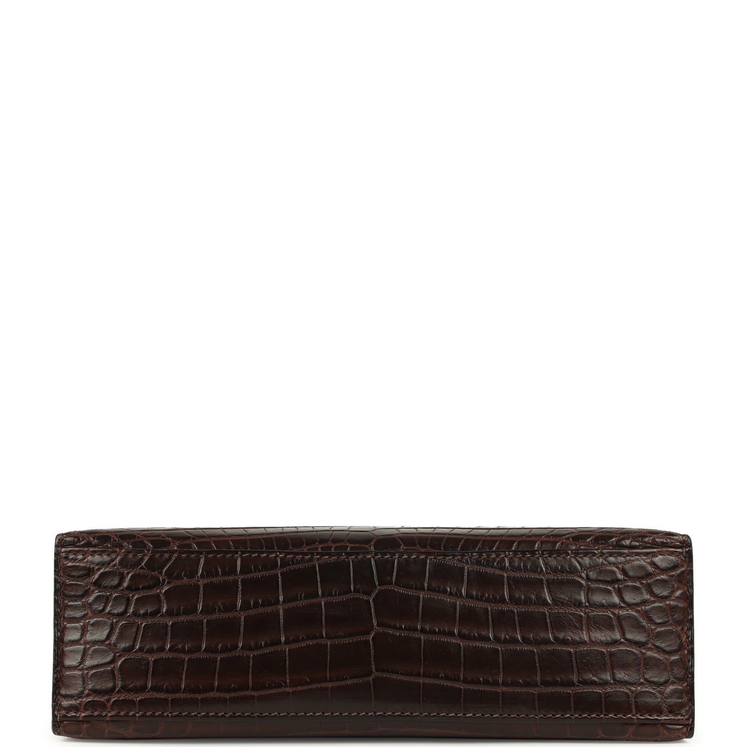 New Hermes Kelly Pochette Havane Matte Niloticus Crocodile Palladium Hardware