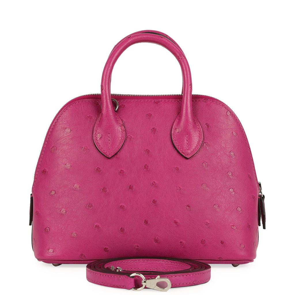 Hermes Mini 1923 Bolide Rose Poupre Ostrich Palladium Hardware