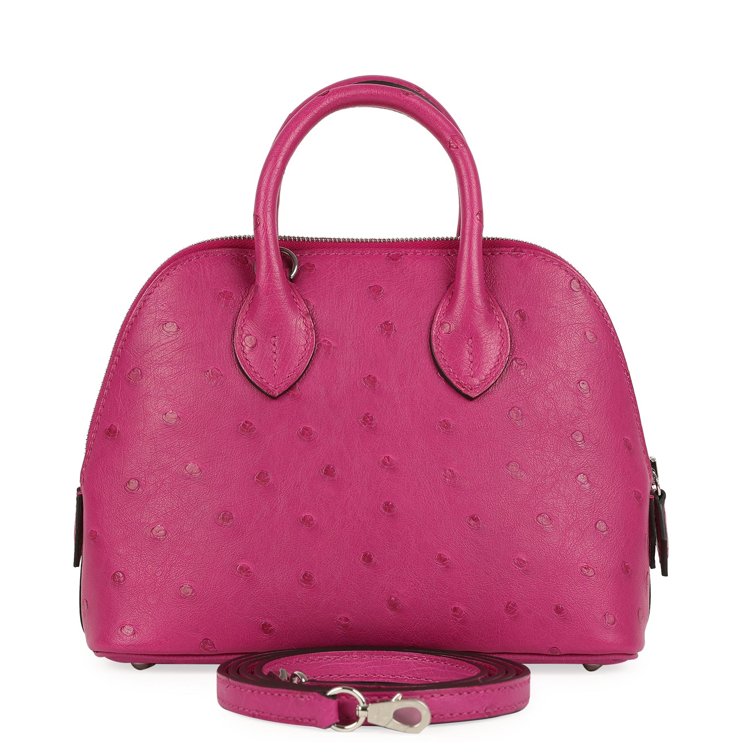 Hermes Mini 1923 Bolide Rose Poupre Ostrich Palladium Hardware