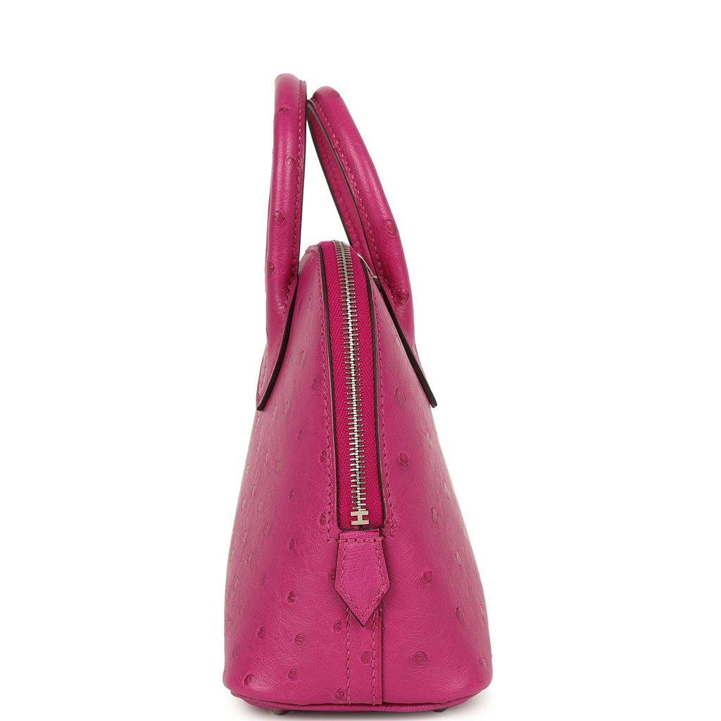 Hermes Mini 1923 Bolide Rose Poupre Ostrich Palladium Hardware