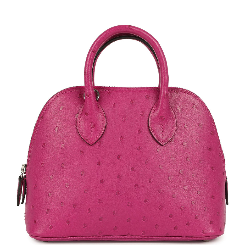 Hermes Mini 1923 Bolide Rose Poupre Ostrich Palladium Hardware