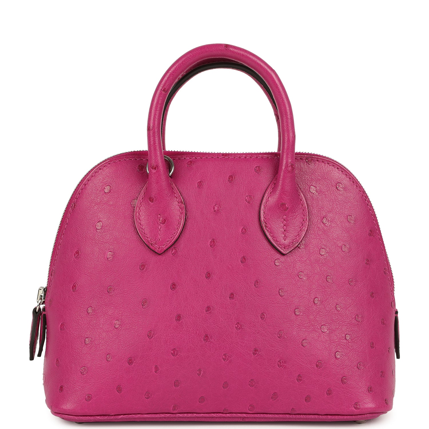 Hermes Mini 1923 Bolide Rose Poupre Ostrich Palladium Hardware