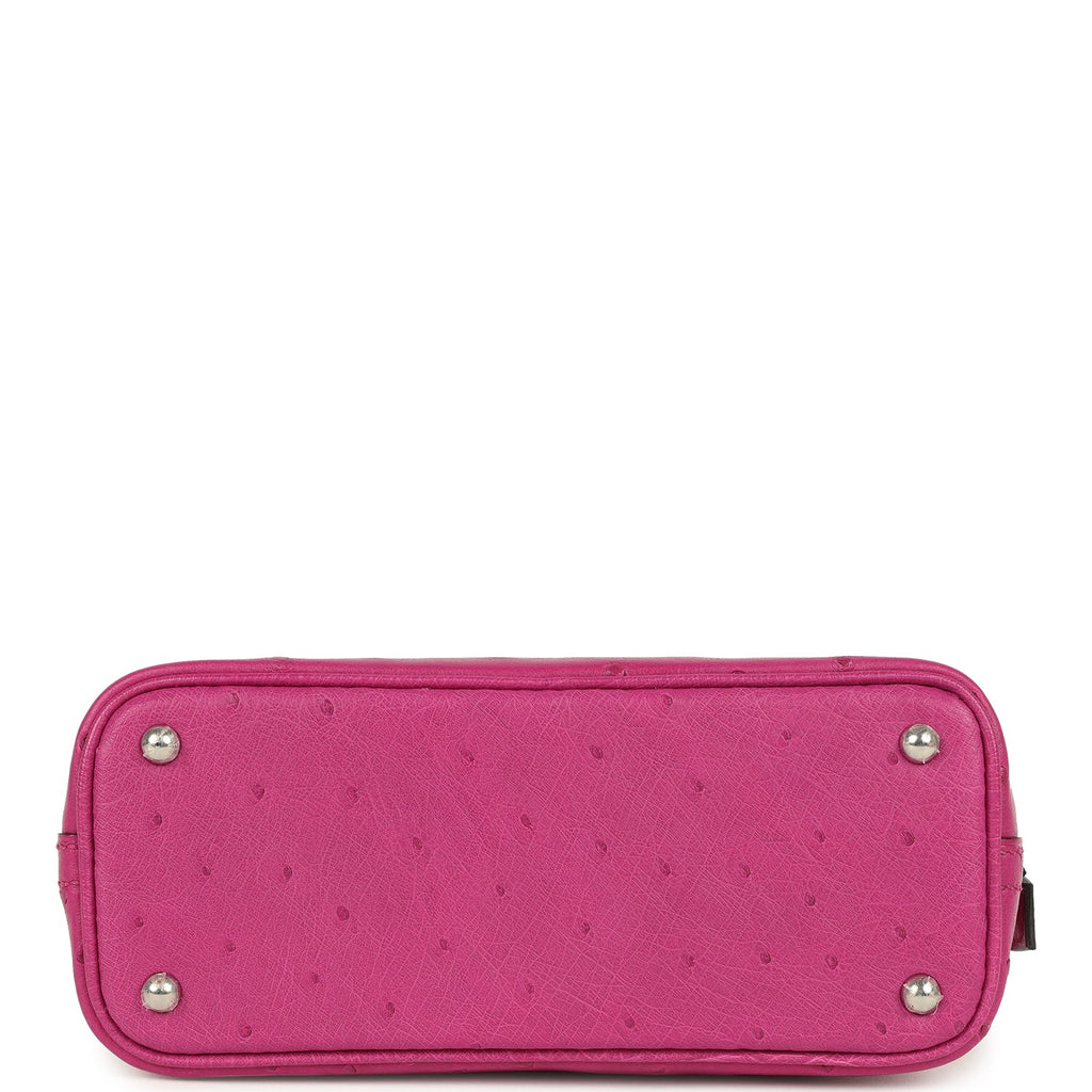 Hermes Mini 1923 Bolide Rose Poupre Ostrich Palladium Hardware