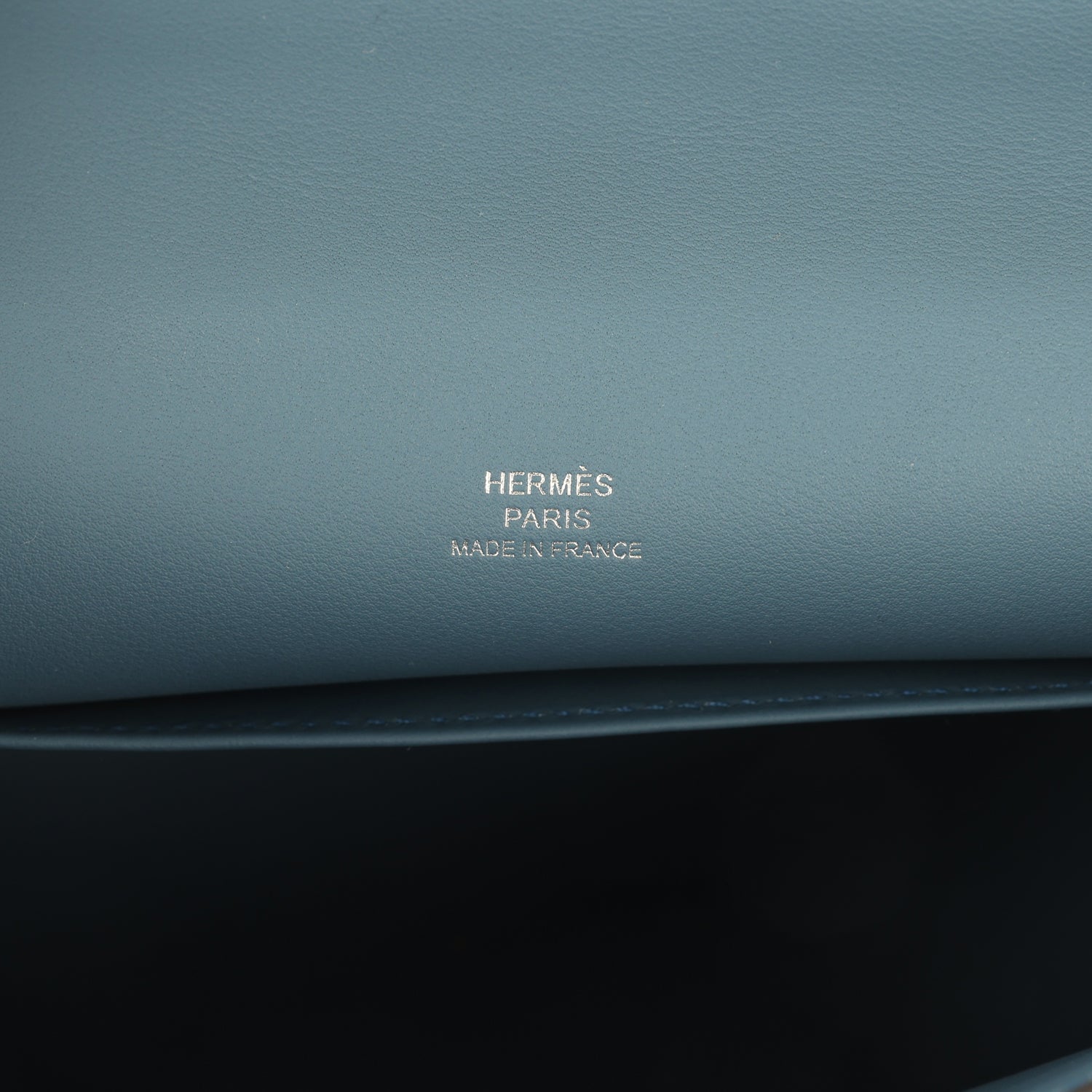 Hermes Kelly Pochette Bleu Tempette Swift Palladium Hardware