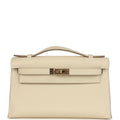 Hermes Kelly Pochette Craie Swift Permabrass Hardware