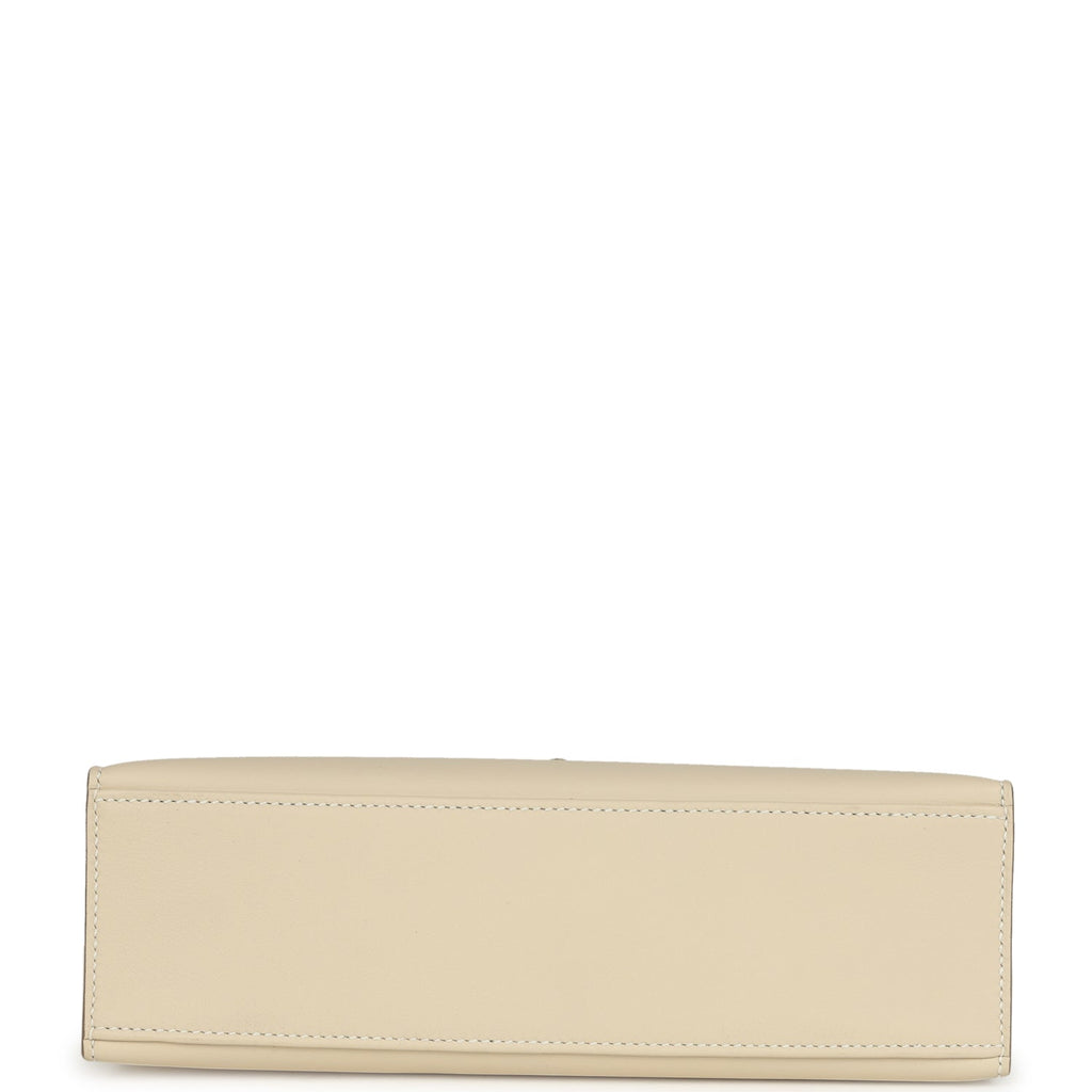 Hermes Kelly Pochette Craie Swift Permabrass Hardware