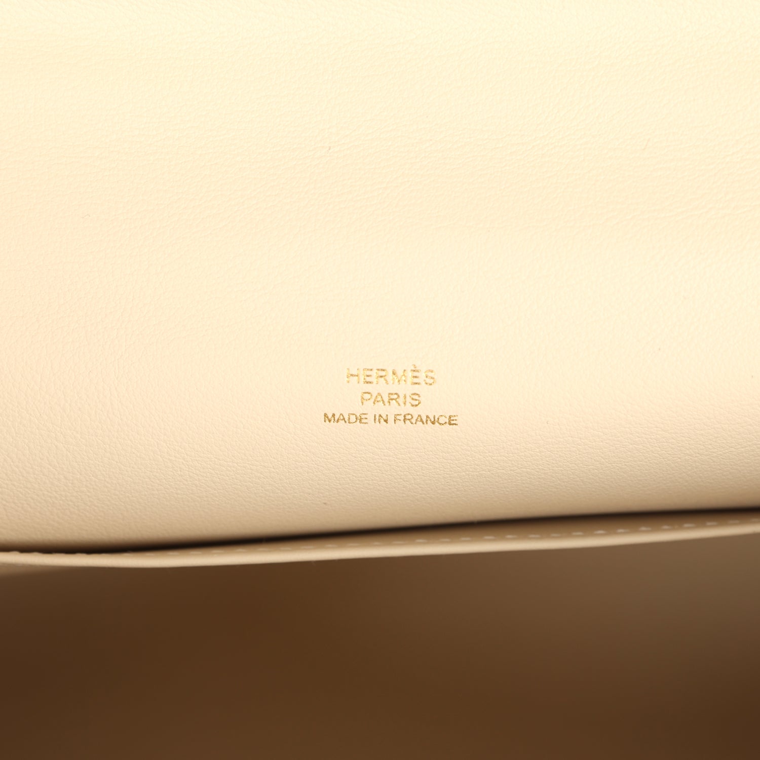 Hermes Kelly Pochette Craie Swift Permabrass Hardware