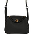 Hermes Mini Lindy II Black Clemence Gold Hardware