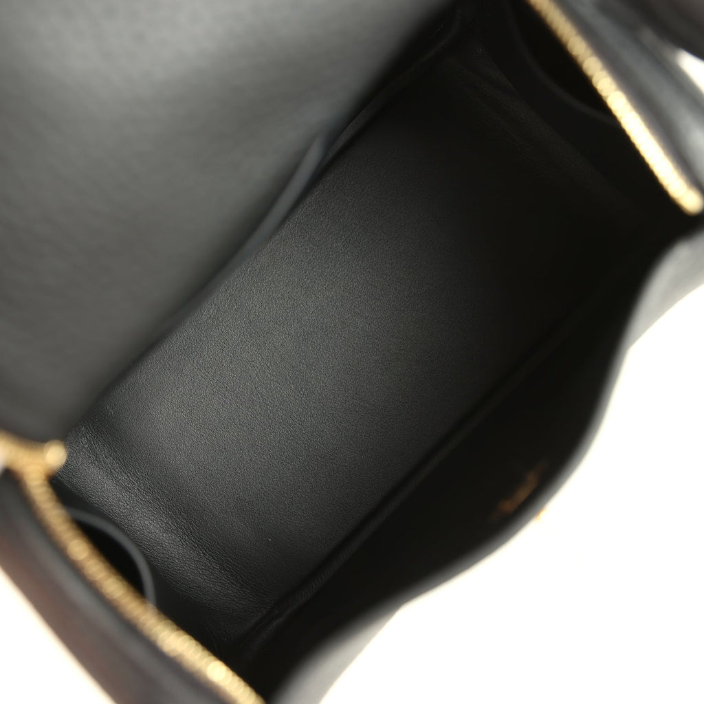 Hermes Mini Lindy II Black Clemence Gold Hardware