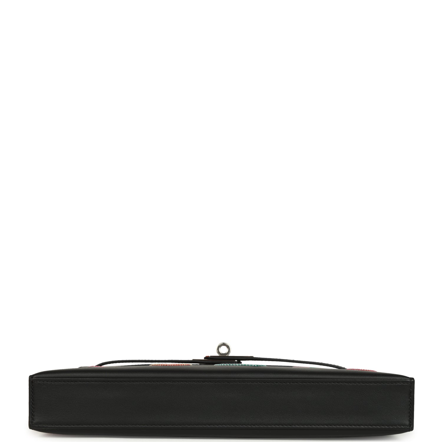 Hermes Kelly Elan Broderie Black Bet-Tab Swift, Niloticus Crocodile and Alligator Palladium Hardware