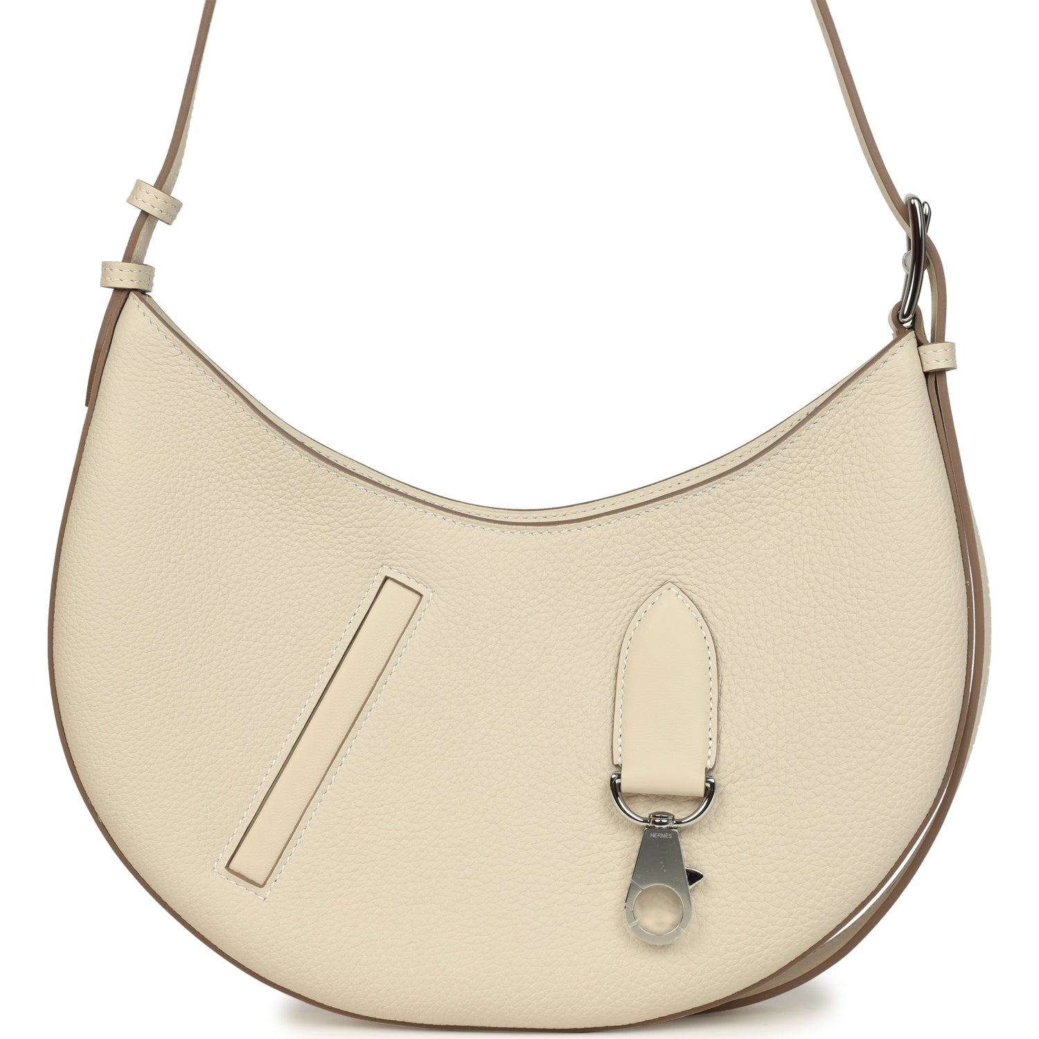 Hermes P'tit Arcon Bag Craie Togo and Swift Palladium Hardware