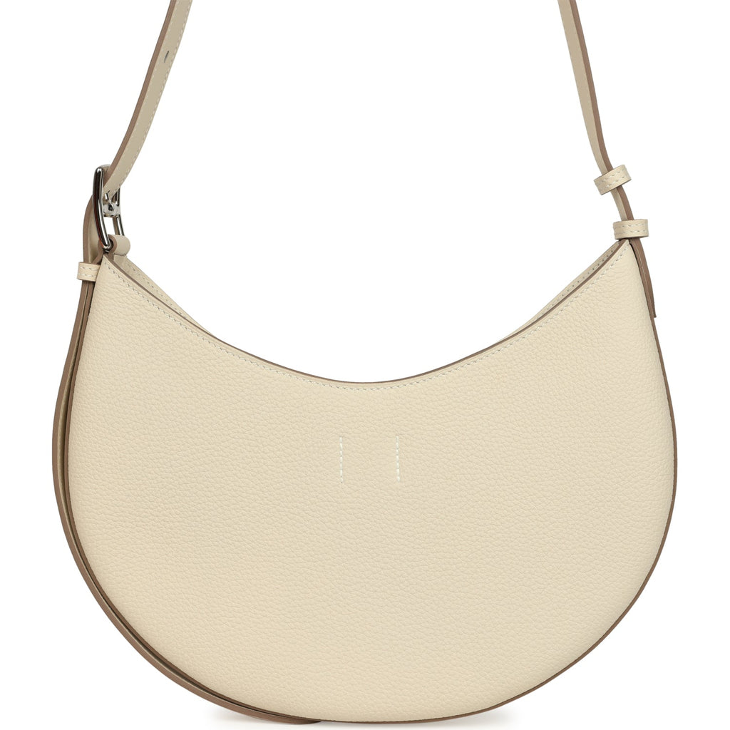 Hermes P'tit Arcon Bag Craie Togo and Swift Palladium Hardware