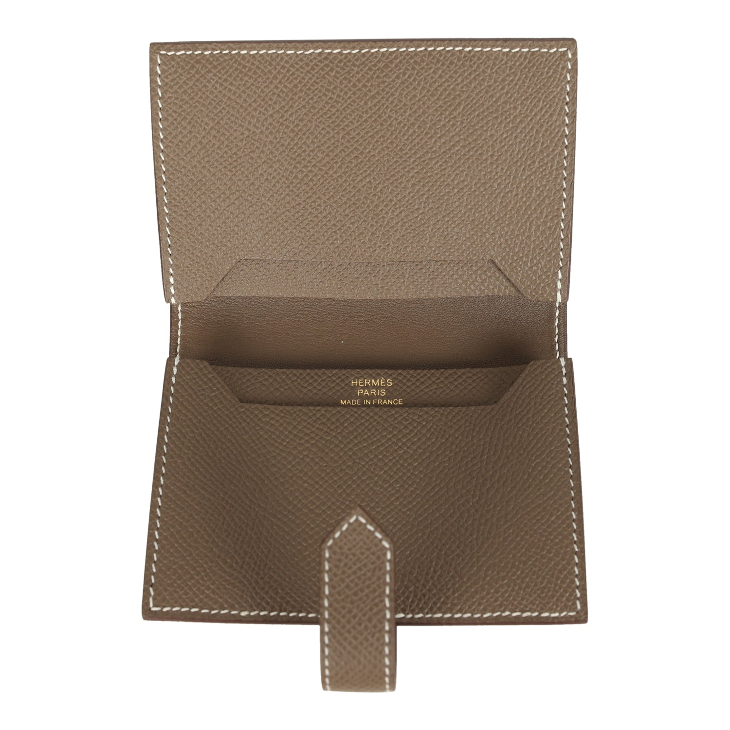 Hermes Bearn Card Holder Etoupe Epsom Gold Hardware