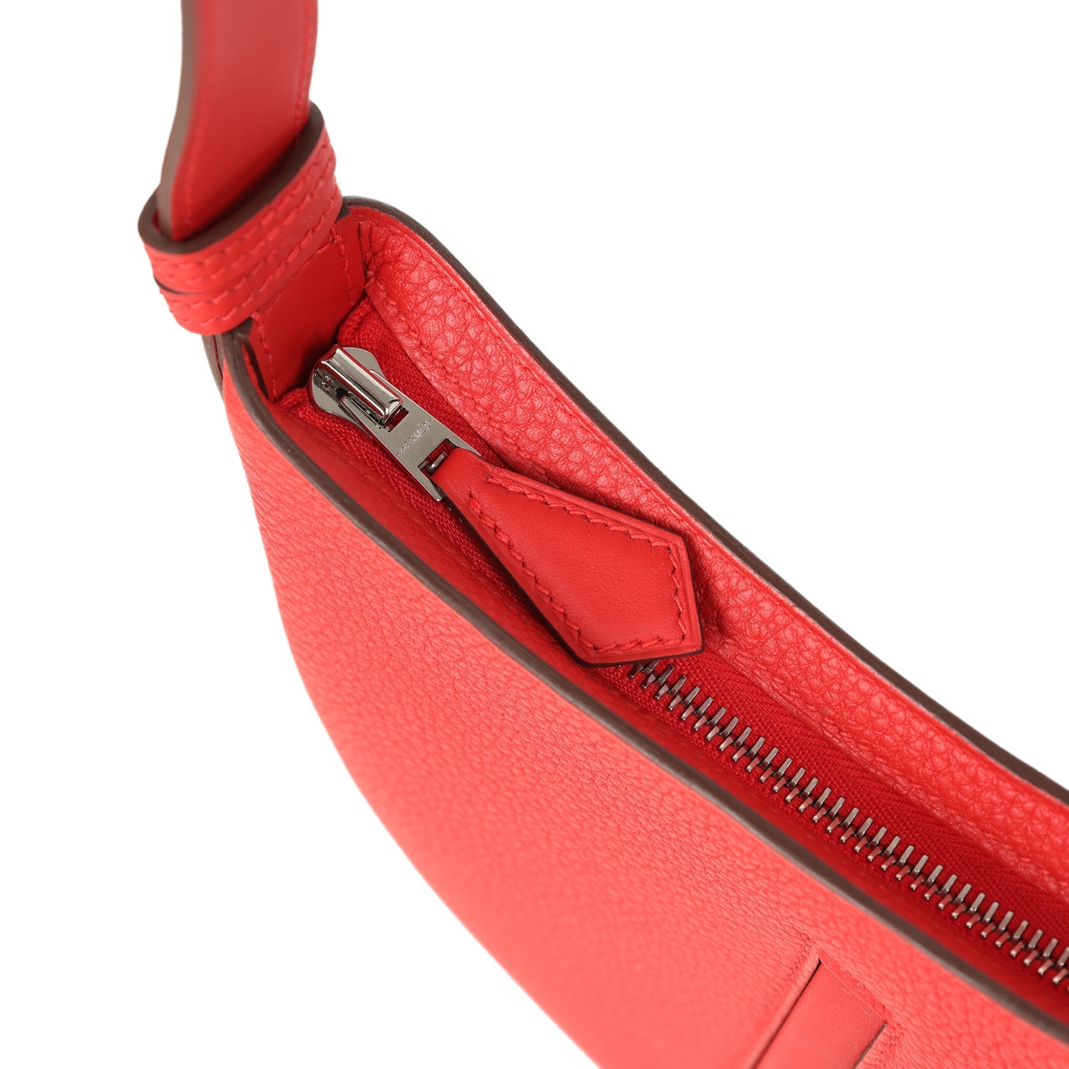 Hermes P'tit Arcon Bag Rouge Radieux Togo and Swift Palladium Hardware