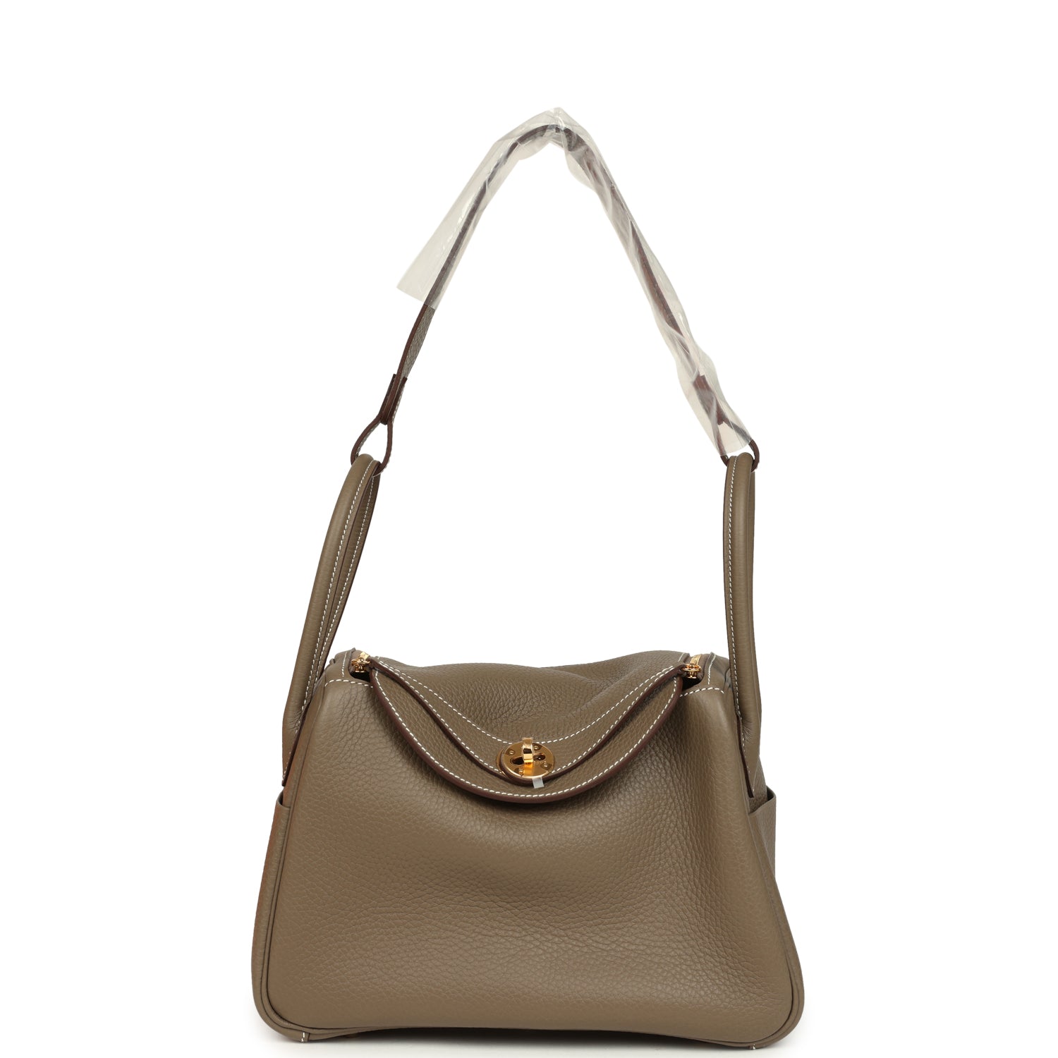 Hermes Lindy 26 Etoupe Clemence Gold Hardware