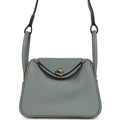 Hermes Mini Lindy II Gris Pantin Clemence Palladium Hardware
