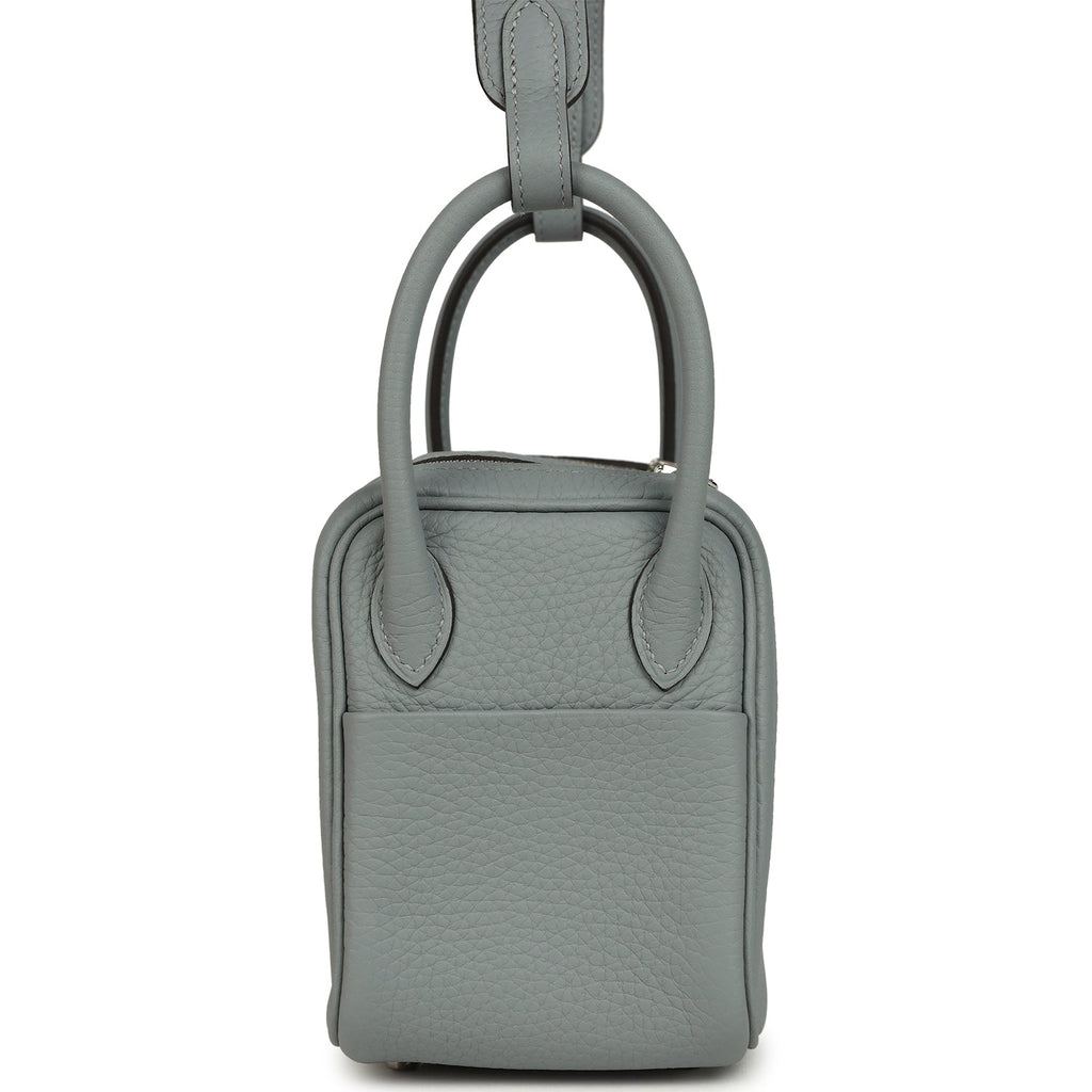 Hermes Mini Lindy II Gris Pantin Clemence Palladium Hardware