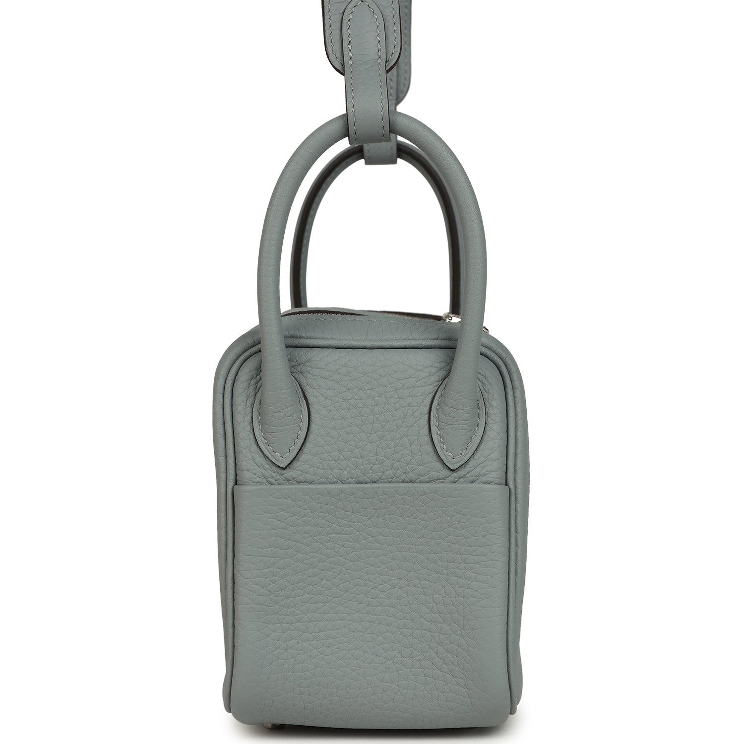 Hermes Mini Lindy II Gris Pantin Clemence Palladium Hardware