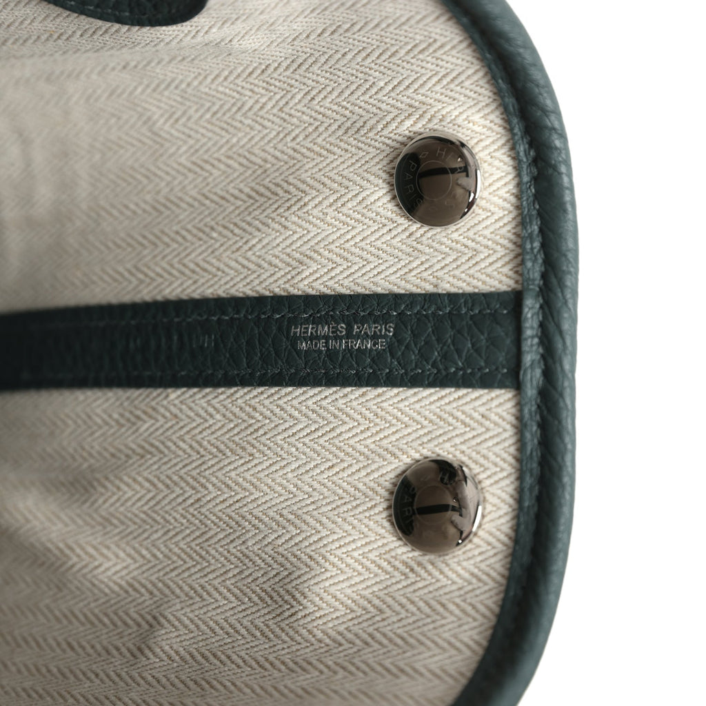 Hermes Garden Party Neo 23 Vert Mangrove Negonda Palladium Hardware