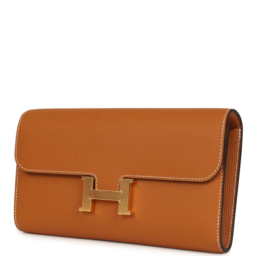 Hermes Constance Wallet To Go Toffee Epsom Gold Hardware