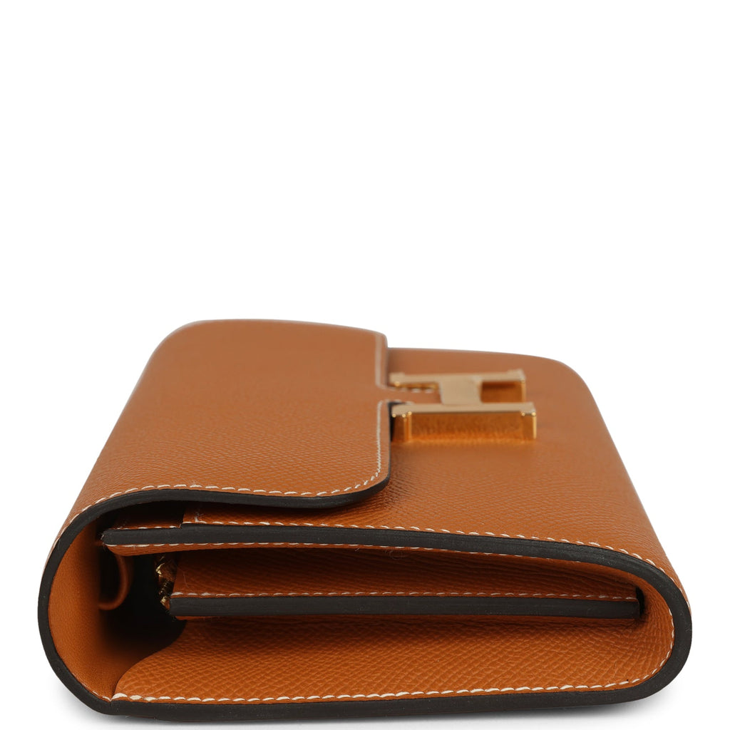 Hermes Constance Wallet To Go Toffee Epsom Gold Hardware