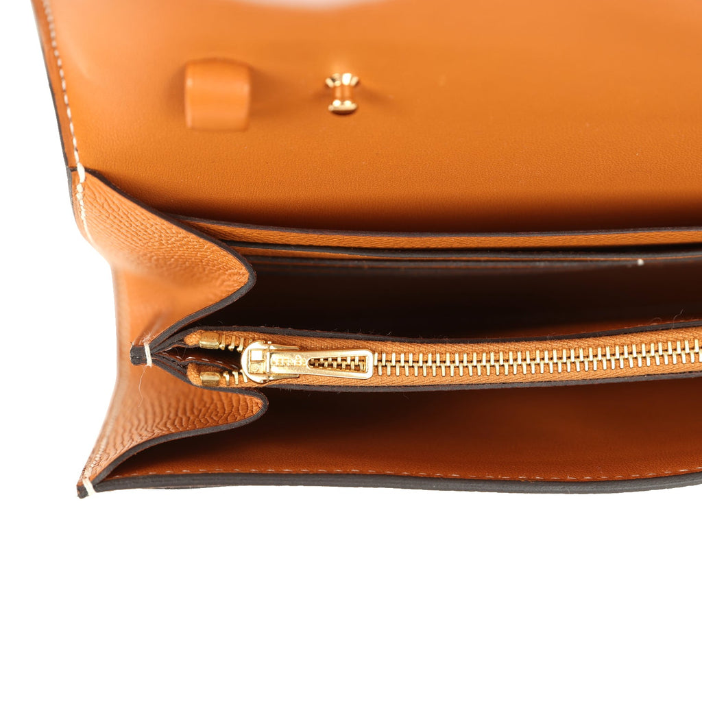 Hermes Constance Wallet To Go Toffee Epsom Gold Hardware