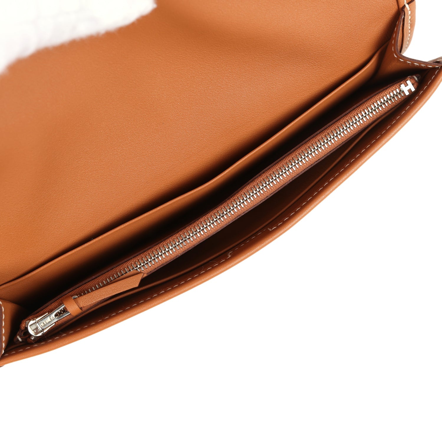 Hermes Jige Duo Clutch Gold Swift Palladium Hardware