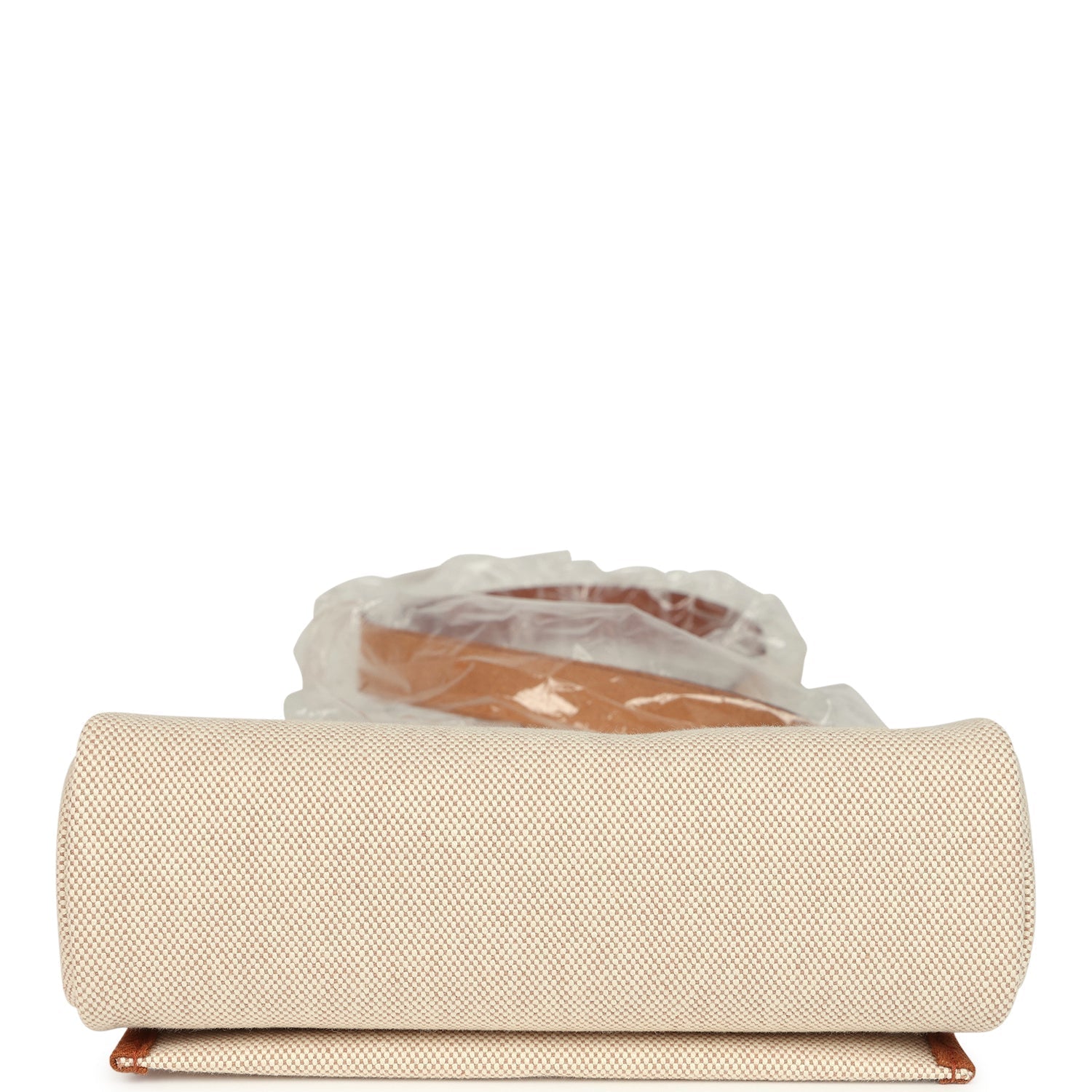 Hermes Herbag Zip 20 Mini Ecru and Beige Toile H Canvas and Fauve Vache Hunter Palladium Hardware