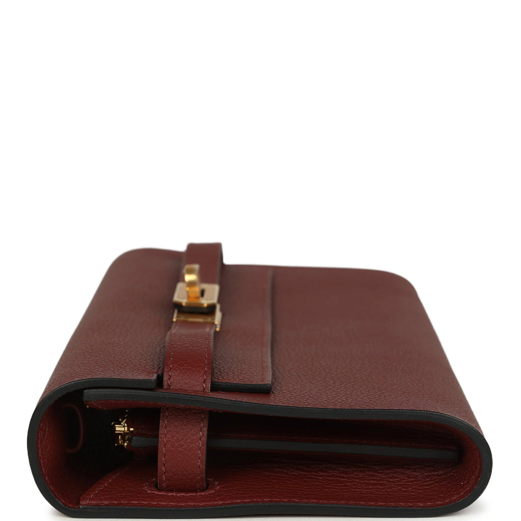 Hermes Kelly Wallet To Go Rouge H Evercolor Gold Hardware