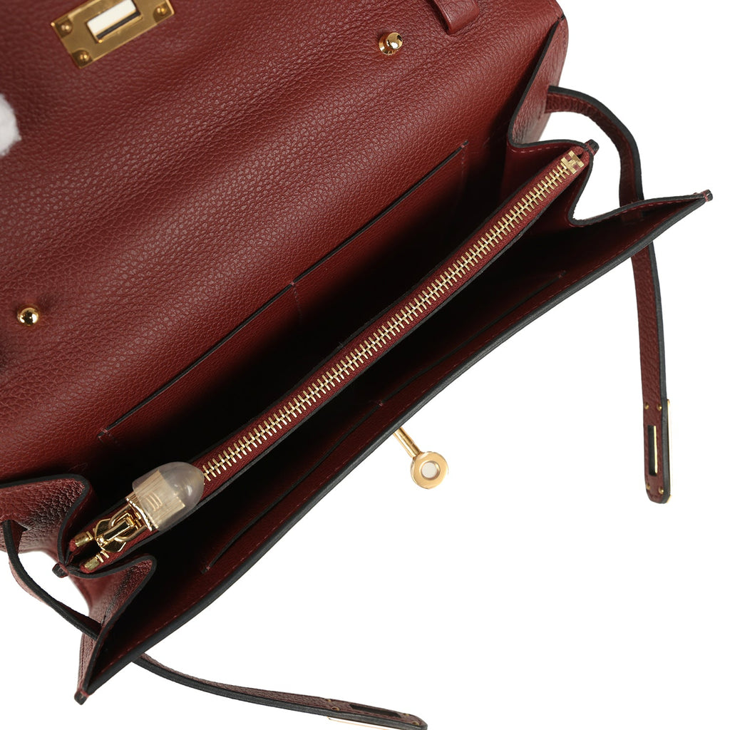 Hermes Kelly Wallet To Go Rouge H Evercolor Gold Hardware