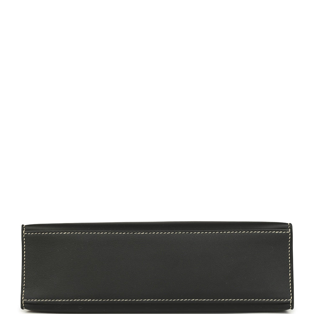 Hermes Special Order (HSS) Kelly Pochette Black Verso Swift Palladium Hardware