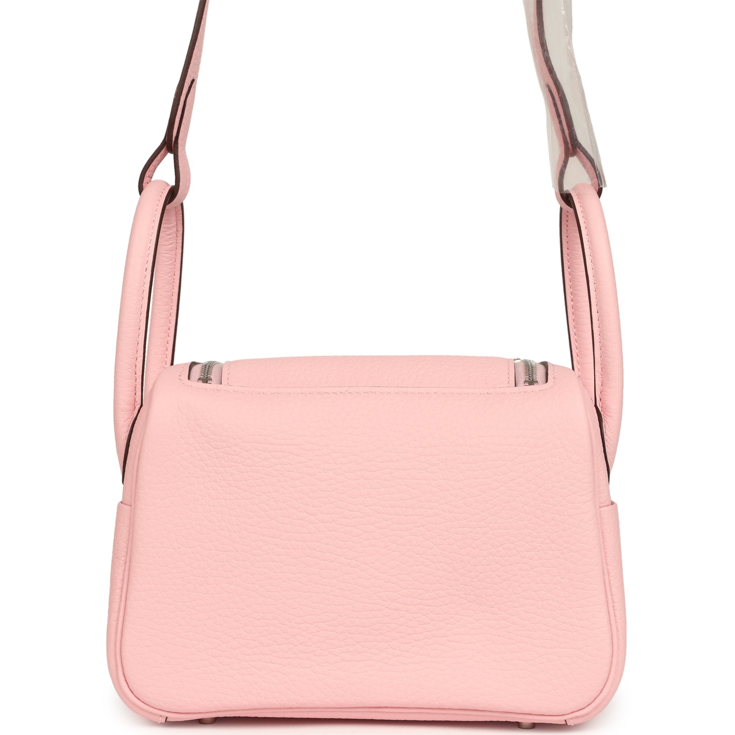 Hermes Mini Lindy II Rose Sakura Verso Clemence Palladium Hardware