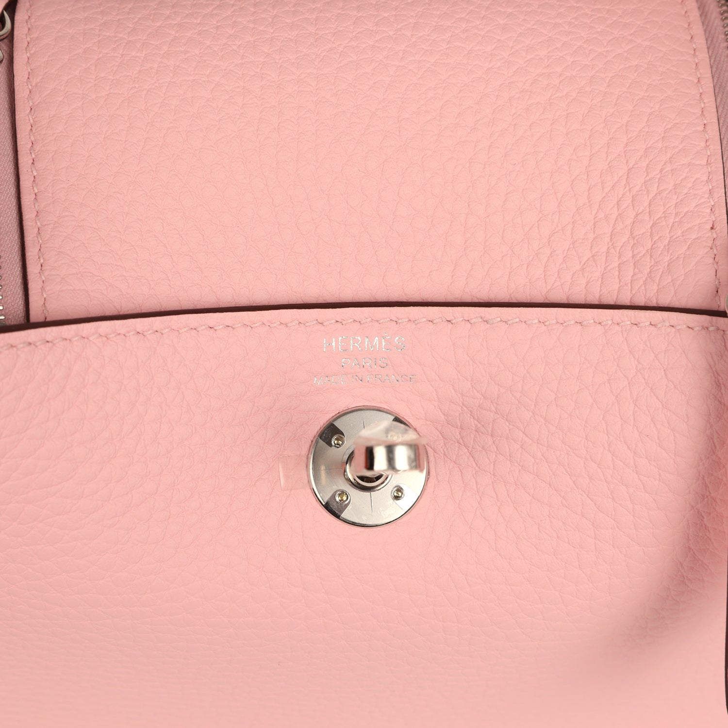 Hermes Mini Lindy II Rose Sakura Verso Clemence Palladium Hardware