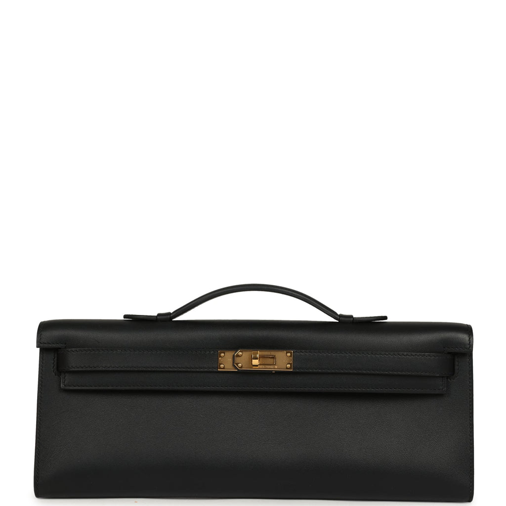 Hermes Kelly Cut Black Swift Gold Hardware