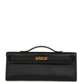 Hermes Kelly Cut Black Swift Gold Hardware