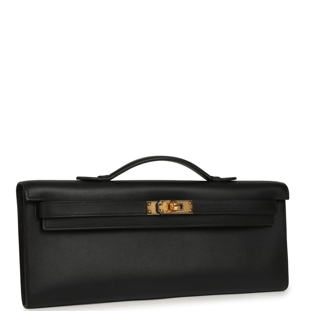 Hermes Kelly Cut Black Swift Gold Hardware