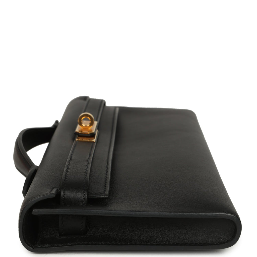 Hermes Kelly Cut Black Swift Gold Hardware